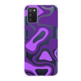 PrintiFy Samsung Galaxy A02s ile Uyumlu Kapak Renkli Desen F Mor Tasarımlı 1mm Fit Şeffaf Silikon Kılıf