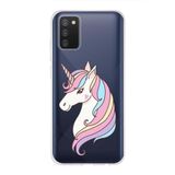 PrintiFy Samsung Galaxy A02s ile Uyumlu Kapak Unicorn Tasarımlı 1mm Fit Şeffaf Silikon Kılıf