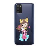 PrintiFy Samsung Galaxy A02s ile Uyumlu Kapak Vespagirl Tasarımlı 1mm Fit Şeffaf Silikon Kılıf