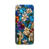 PrintiFy Samsung Galaxy A02s ile Uyumlu Vitray Mavi Bahar Tasarımlı Şeffaf Silikon Kılıf