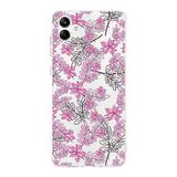 PrintiFy Samsung Galaxy A04 ile Uyumlu Kapak Floral Pembe Tasarımlı 1mm Fit Şeffaf Silikon Kılıf
