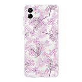 PrintiFy Samsung Galaxy A04 ile Uyumlu Kapak Floral Pudra Tasarımlı 1mm Fit Şeffaf Silikon Kılıf