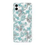 PrintiFy Samsung Galaxy A04 ile Uyumlu Kapak Floral Su Yeşili Tasarımlı 1mm Fit Şeffaf Silikon Kılıf
