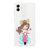 PrintiFy Samsung Galaxy A04 ile Uyumlu Kapak Vespagirl Tasarımlı 1mm Fit Şeffaf Silikon Kılıf