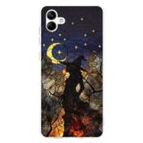 PrintiFy Samsung Galaxy A04 ile Uyumlu Vitray Cadı Saati Tasarımlı Şeffaf Silikon Kılıf
