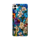 PrintiFy Samsung Galaxy A04 ile Uyumlu Vitray Mavi Bahar Tasarımlı Şeffaf Silikon Kılıf