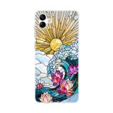 PrintiFy Samsung Galaxy A04 ile Uyumlu Vitray Okyanus Sabahı Tasarımlı Şeffaf Silikon Kılıf