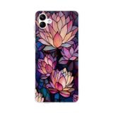 PrintiFy Samsung Galaxy A04 ile Uyumlu Vitray Sessiz Lotus Tasarımlı Şeffaf Silikon Kılıf