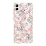 Printify Samsung Galaxy A04 Kamera Korumalı Kapak Floral Kırmızı Tasarımlı Şeffaf Kılıf