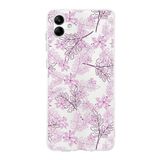 Printify Samsung Galaxy A04 Kamera Korumalı Kapak Floral Pudra Tasarımlı Şeffaf Kılıf