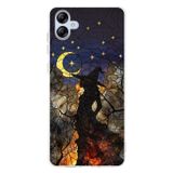 PrintiFy Samsung Galaxy A04e ile Uyumlu Vitray Cadı Saati Tasarımlı Şeffaf Silikon Kılıf
