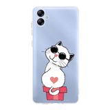 Printify Samsung Galaxy A04e Uyumlu Kamera Korumalı Kapak Coolcat Tasarımlı Şeffaf Kılıf