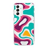 PrintiFy Samsung Galaxy A04S ile Uyumlu Kapak Renkli Desen A Kırmızı Tasarımlı 1mm Fit Şeffaf Silikon Kılıf
