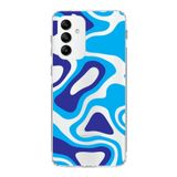 PrintiFy Samsung Galaxy A04S ile Uyumlu Kapak Renkli Desen C Mavi Tasarımlı 1mm Fit Şeffaf Silikon Kılıf