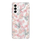Printify Samsung Galaxy A04S Köşe Korumalı Antişok Kapak Floral Kırmızı Tasarımlı Şeffaf Kılıf