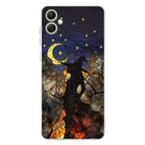 PrintiFy Samsung Galaxy A05 ile Uyumlu Vitray Cadı Saati Tasarımlı Şeffaf Silikon Kılıf