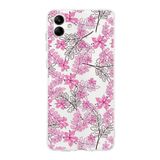 Printify Samsung Galaxy A05 Kamera Korumalı Kapak Floral Pembe Tasarımlı Şeffaf Kılıf