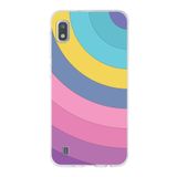 PrintiFy Samsung Galaxy A10 ile Uyumlu Kapak Renk Cümbüşü B Mor Tasarımlı 1mm Fit Şeffaf Silikon Kılıf