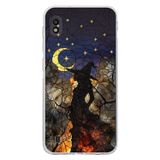 PrintiFy Samsung Galaxy A10 ile Uyumlu Vitray Cadı Saati Tasarımlı Şeffaf Silikon Kılıf