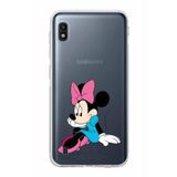 Printify Samsung Galaxy A10 Uyumlu Kamera Korumalı Kapak Minnie Mouse E Tasarımlı Şeffaf Kılıf
