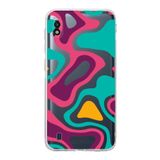 Printify Samsung Galaxy A10 Uyumlu Kamera Korumalı Kapak Renkli Desen A Tasarımlı Şeffaf Kılıf
