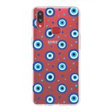 PrintiFy Samsung Galaxy A10s ile Uyumlu 1mm Slim Fit Nazar Boncuğu 1 Baskılı Şeffaf Kılıf