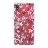 PrintiFy Samsung Galaxy A10s ile Uyumlu Kapak Floral Pudra Tasarımlı 1mm Fit Şeffaf Silikon Kılıf