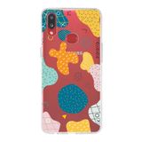 PrintiFy Samsung Galaxy A10s ile Uyumlu Kapak Geometrik Şekiller Tasarımlı 1mm Fit Şeffaf Silikon Kılıf