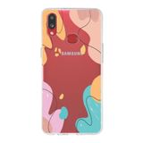 PrintiFy Samsung Galaxy A10s ile Uyumlu Kapak Karışık Renkler Tasarımlı 1mm Fit Şeffaf Silikon Kılıf