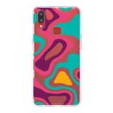 PrintiFy Samsung Galaxy A10s ile Uyumlu Kapak Renkli Desen A Kırmızı Tasarımlı 1mm Fit Şeffaf Silikon Kılıf