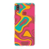 PrintiFy Samsung Galaxy A10s ile Uyumlu Kapak Renkli Desen B Turuncu Tasarımlı 1mm Fit Şeffaf Silikon Kılıf