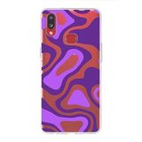 PrintiFy Samsung Galaxy A10s ile Uyumlu Kapak Renkli Desen F Mor Tasarımlı 1mm Fit Şeffaf Silikon Kılıf