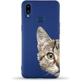 Printify Samsung Galaxy A10S Uyumlu Lansman Kılıf Catface Tasarımlı Içi Kadife Kapak-Lacivert