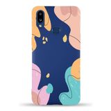 Printify Samsung Galaxy A10S Uyumlu Lansman Kılıf Karışık Renkler Tasarımlı Içi Kadife Kapak-Lacivert