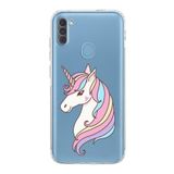Printify Samsung Galaxy A11 Kamera Korumalı Kapak Unicorn Tasarımlı Şeffaf Kılıf