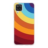 PrintiFy Samsung Galaxy A12 ile Uyumlu Kapak Renk Cümbüşü A Kırmızı Tasarımlı 1mm Fit Şeffaf Silikon Kılıf
