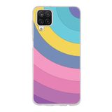 PrintiFy Samsung Galaxy A12 ile Uyumlu Kapak Renk Cümbüşü B Mor Tasarımlı 1mm Fit Şeffaf Silikon Kılıf