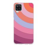 PrintiFy Samsung Galaxy A12 ile Uyumlu Kapak Renk Cümbüşü F Pembe Tasarımlı 1mm Fit Şeffaf Silikon Kılıf