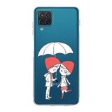 Printify Samsung Galaxy A12 Kamera Korumalı Kapak Aşk Tasarımlı Şeffaf Kılıf