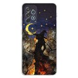 PrintiFy Samsung Galaxy A13 ile Uyumlu Vitray Cadı Saati Tasarımlı Şeffaf Silikon Kılıf