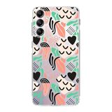 PrintiFy Samsung Galaxy A14 ile Uyumlu Kapak Memphis Desen - 1 Tasarımlı 1mm Fit Şeffaf Silikon Kılıf