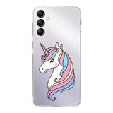 PrintiFy Samsung Galaxy A14 ile Uyumlu Kapak Unicorn Tasarımlı 1mm Fit Şeffaf Silikon Kılıf