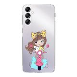 PrintiFy Samsung Galaxy A14 ile Uyumlu Kapak Vespagirl Tasarımlı 1mm Fit Şeffaf Silikon Kılıf