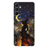 PrintiFy Samsung Galaxy A17 ile Uyumlu Vitray Cadı Saati Tasarımlı Şeffaf Silikon Kılıf