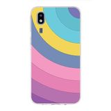 PrintiFy Samsung Galaxy A2 Core ile Uyumlu Kapak Renk Cümbüşü B Mor Tasarımlı 1mm Fit Şeffaf Silikon Kılıf