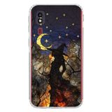 PrintiFy Samsung Galaxy A2 Core ile Uyumlu Vitray Cadı Saati Tasarımlı Şeffaf Silikon Kılıf