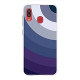 PrintiFy Samsung Galaxy A20 ile Uyumlu Kapak Renk Cümbüşü E Mavi Tasarımlı 1mm Fit Şeffaf Silikon Kılıf