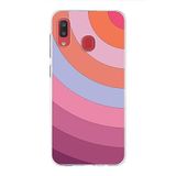 PrintiFy Samsung Galaxy A20 ile Uyumlu Kapak Renk Cümbüşü F Pembe Tasarımlı 1mm Fit Şeffaf Silikon Kılıf