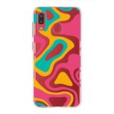 PrintiFy Samsung Galaxy A20 ile Uyumlu Kapak Renkli Desen B Turuncu Tasarımlı 1mm Fit Şeffaf Silikon Kılıf
