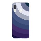 PrintiFy Samsung Galaxy A20E ile Uyumlu Kapak Renk Cümbüşü E Mavi Tasarımlı 1mm Fit Şeffaf Silikon Kılıf